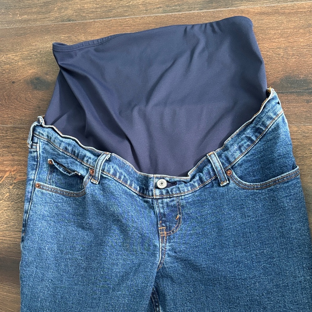Abercrombie The Ankle Straight Maternity Jeans Dark wash - Picture 2 of 6